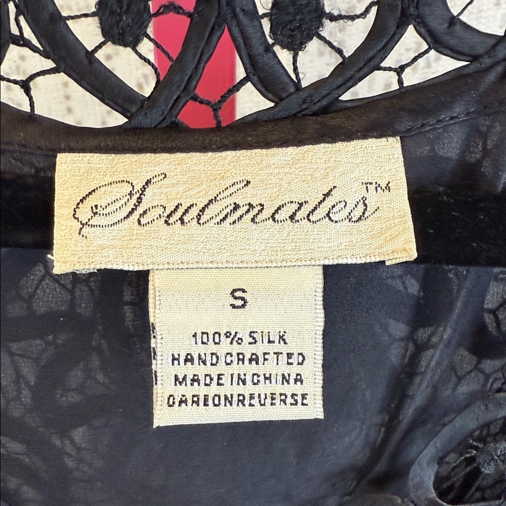 Soulmates Black Elegant Handcrafted Silk Lace Evening Tank – Size‎ S - Picture 5 of 7